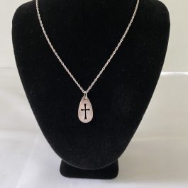 Sterling Silver Necklace With Cross Pendant 18”