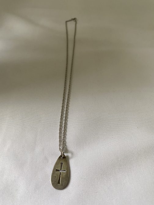 Sterling Silver Necklace With Cross Pendant 18”