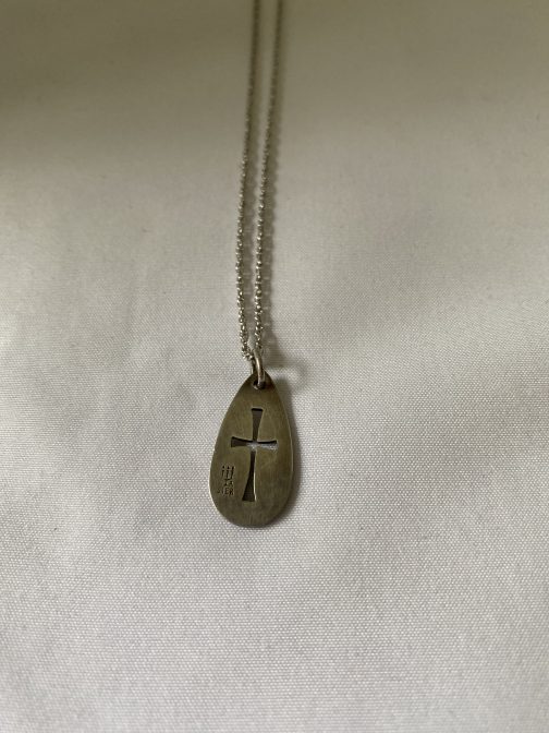 Sterling Silver Necklace With Cross Pendant 18”