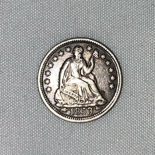 1853 US Seated Liberty Half Dime In Very Nice Condition – Please Look!