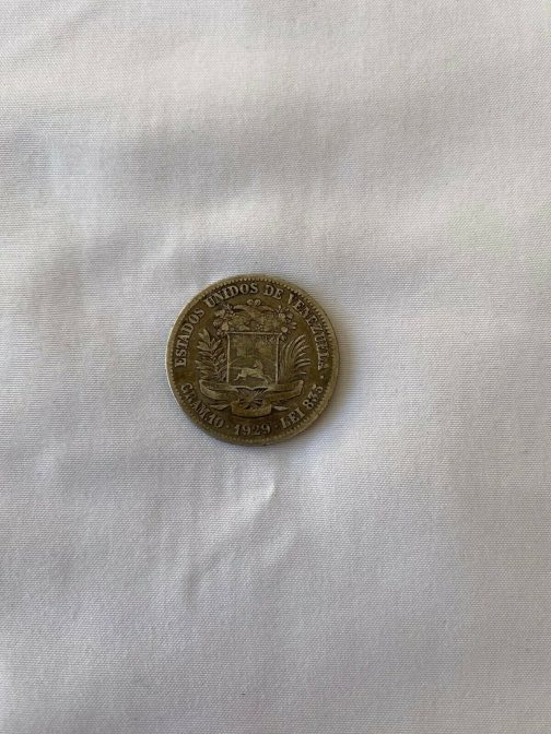 1929 Venezuela Bolivar Silver Coin