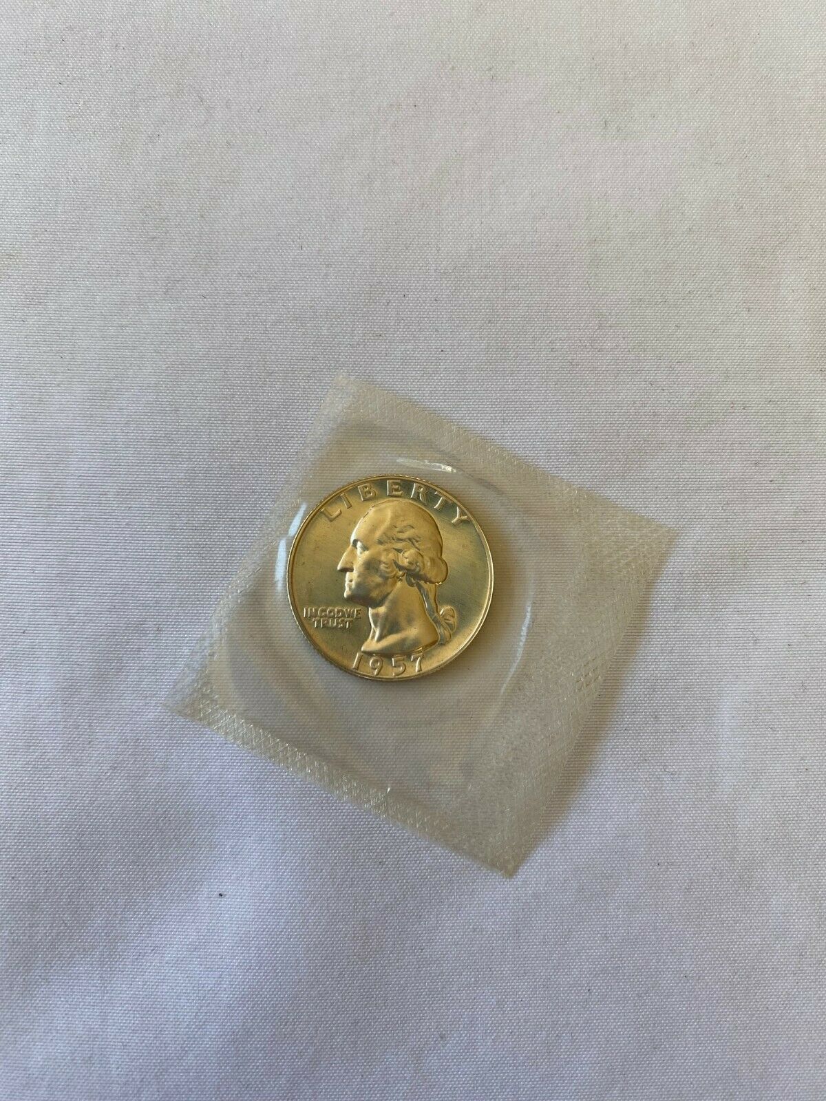 1957 Washington Quarter 25c Silver Proof UNC Coin Sealed in Original Mint Cello