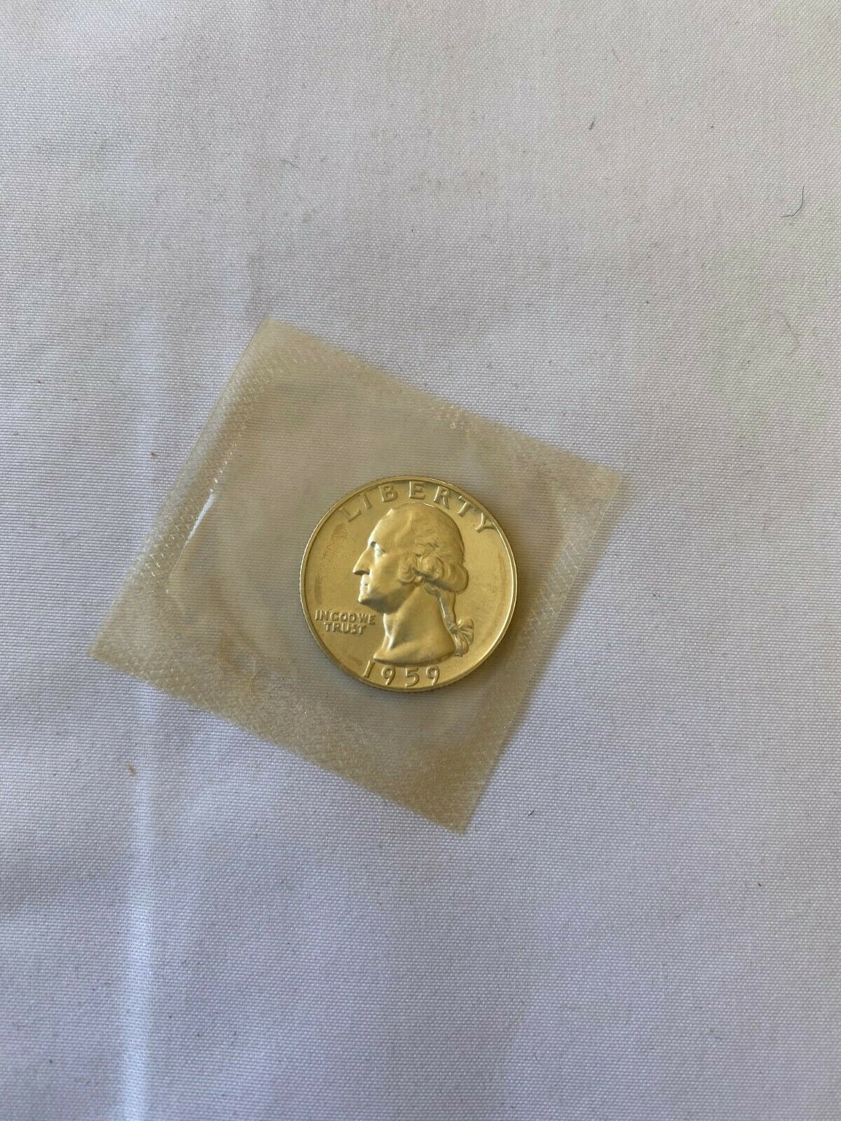 1959 Washington Quarter 25c Silver Proof UNC Coin Sealed in Original Mint Cello