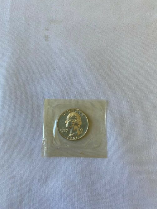1961 Washington Quarter 25c Silver Proof Uncirculated U.S. Coin Sealed in Original Mint Cello