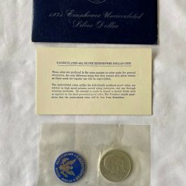 1971 S Eisenhower Uncirculated 40% Silver Dollar Coin W/Blue Envelope