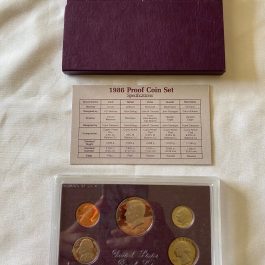 1986-S US Mint Proof Set in OGP Box – 5 Coins