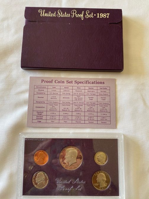 Remove term: 1987-S US Mint Proof Set in OGP Box - 5 Coins 1987-S US Mint Proof Set