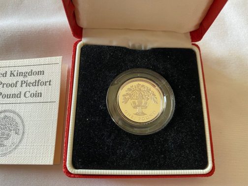 1987 UNITED KINGDOM Silver Proof Piedfort One Pound Coin With Box & COA