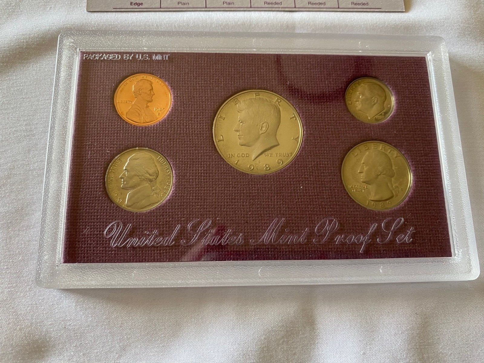 1989-S US Mint Proof Set in OGP Box – 5 Coins