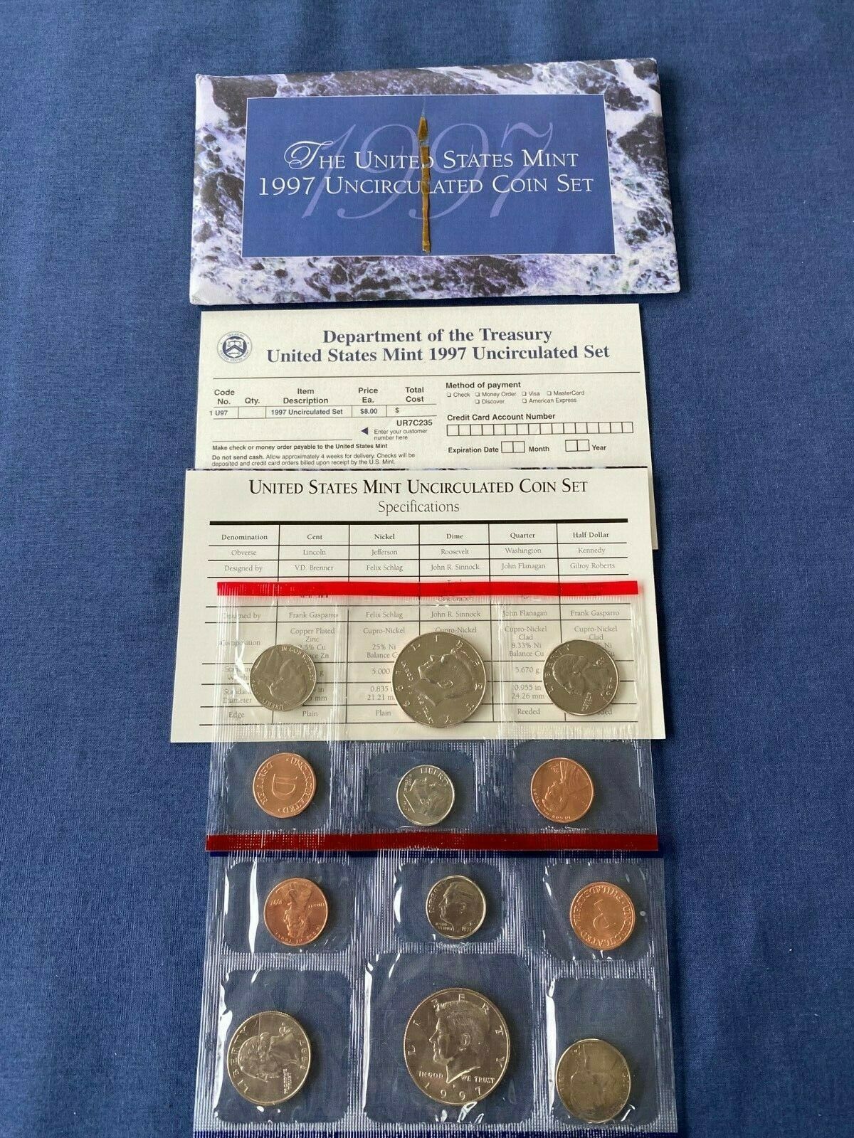 1997 US Mint Uncirculated Coin Set, Both P&D In Original Envelope