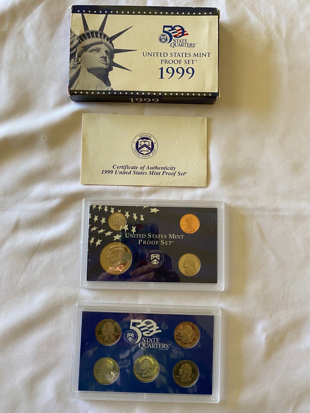 1999 S Proof Set U.S. Mint 9 Coin Proof Set wBox & COA