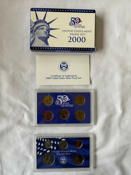 2000 S Proof Set U.S. Mint 10 Coin Proof Set w/Box & COA