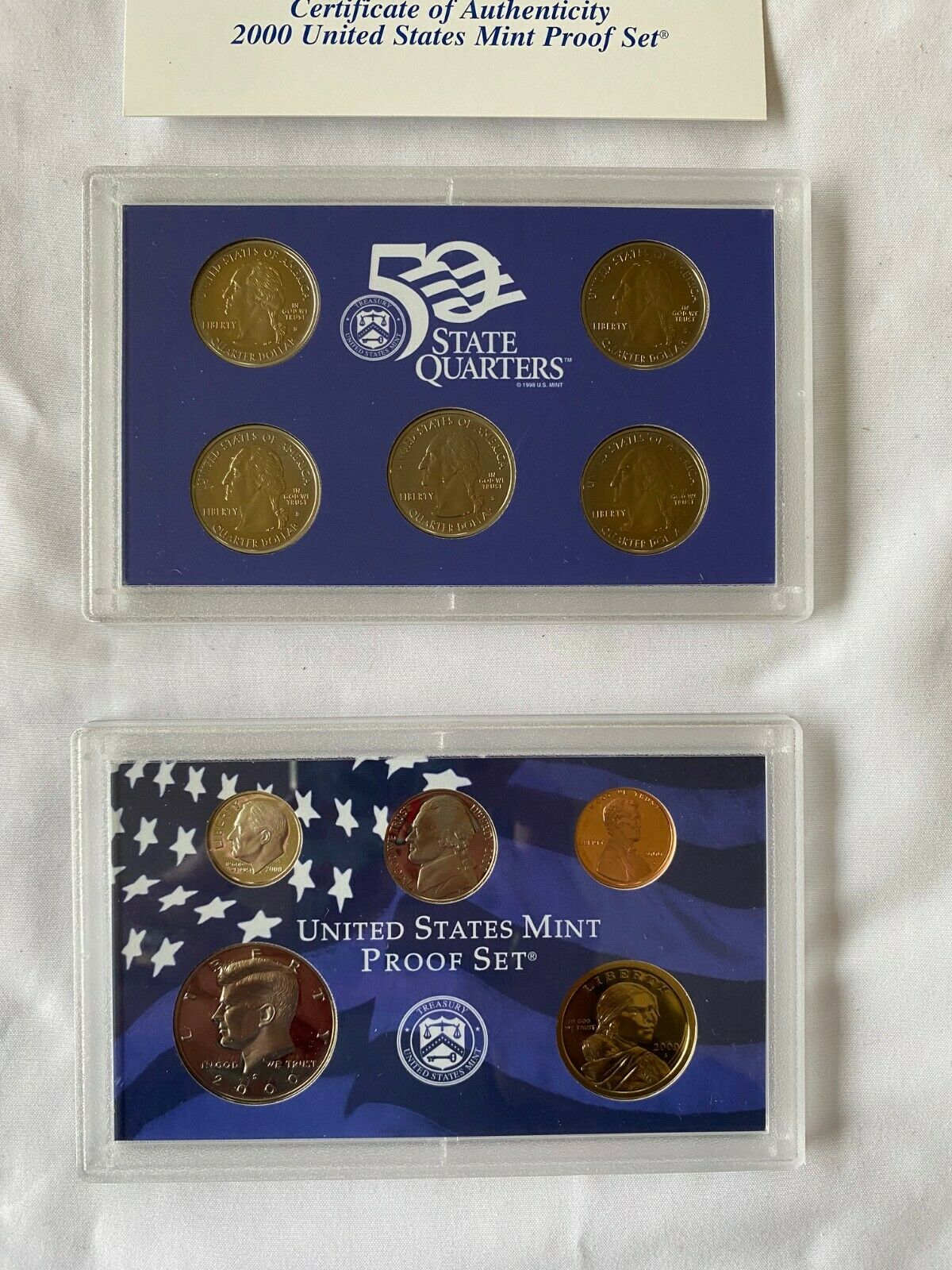2000 S Proof Set U.S. Mint 10 Coin Proof Set w/Box & COA