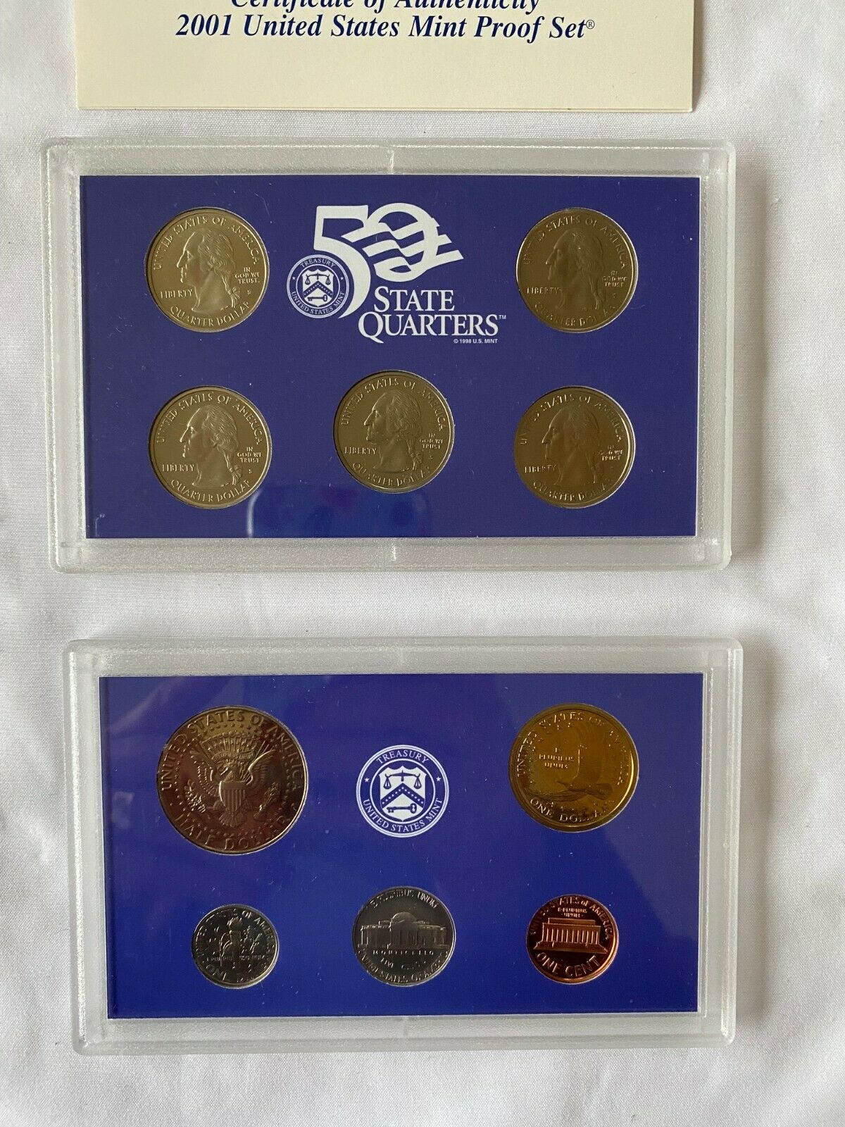 2001 S Proof Set U.S. Mint 10 Coin Proof Set w/Box & COA