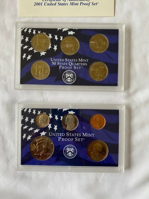 2001 S Proof Set U.S. Mint 10 Coin Proof Set w/Box & COA