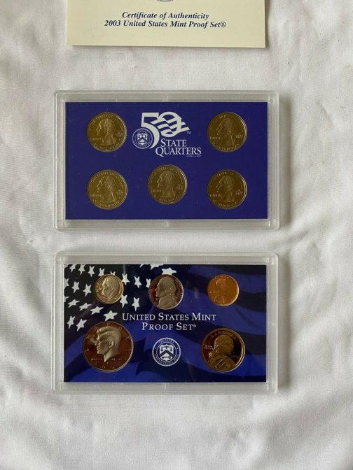 2003 S Proof Set U.S. Mint 10 Coin Proof Set wBox & COA