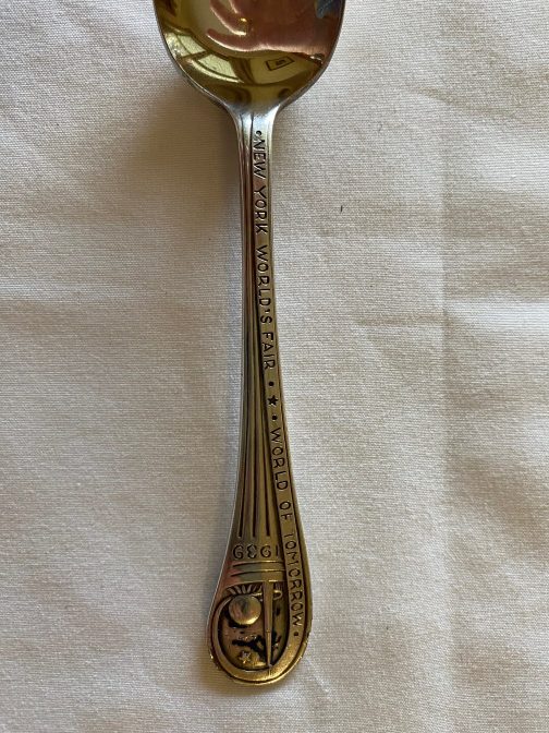 1939 New York World’s Fair, World of Tomorrow Souvenir Spoon, Wallace Silverplate