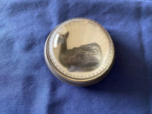 1983-84 Pewter Meadow Mountain Designs Maine Whale Paper Weight