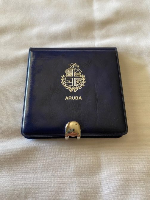 1986 Aruba Silver Proof 25 Florin Status Aparte 1-1-1986 Coin, Holder & COA