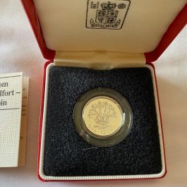 1986 UNITED KINGDOM Silver Proof Piedfort One Pound Coin With Box & COA