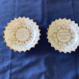 2 ANTIQUE MID 1800’s MADE IN GERMANY CRYSTAL PALACE PLATES