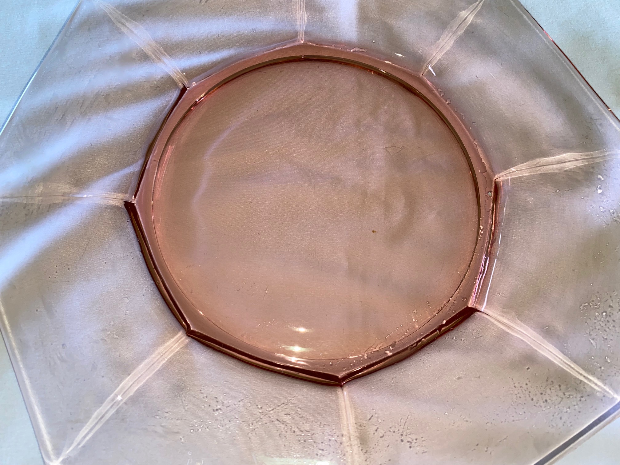 AH Heisey Pink Depression Glass 12” Plate – Cake Plate