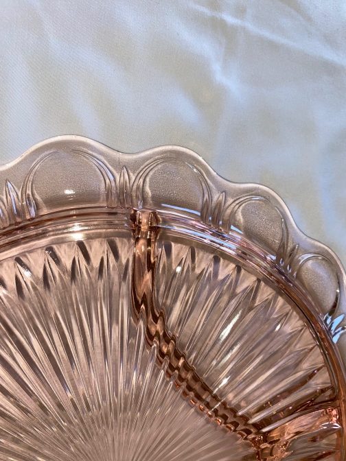 Anchor Hocking Pink Depression Glass 12.75" Divided Tray