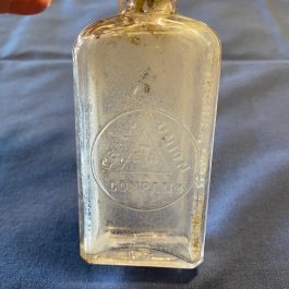 Antique Embossed Grand Union Tea Company Clear Bottle In Good Condition