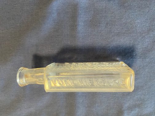 Antique Embossed Baker's Flavoring Extracts Company Clear Glass Bottle