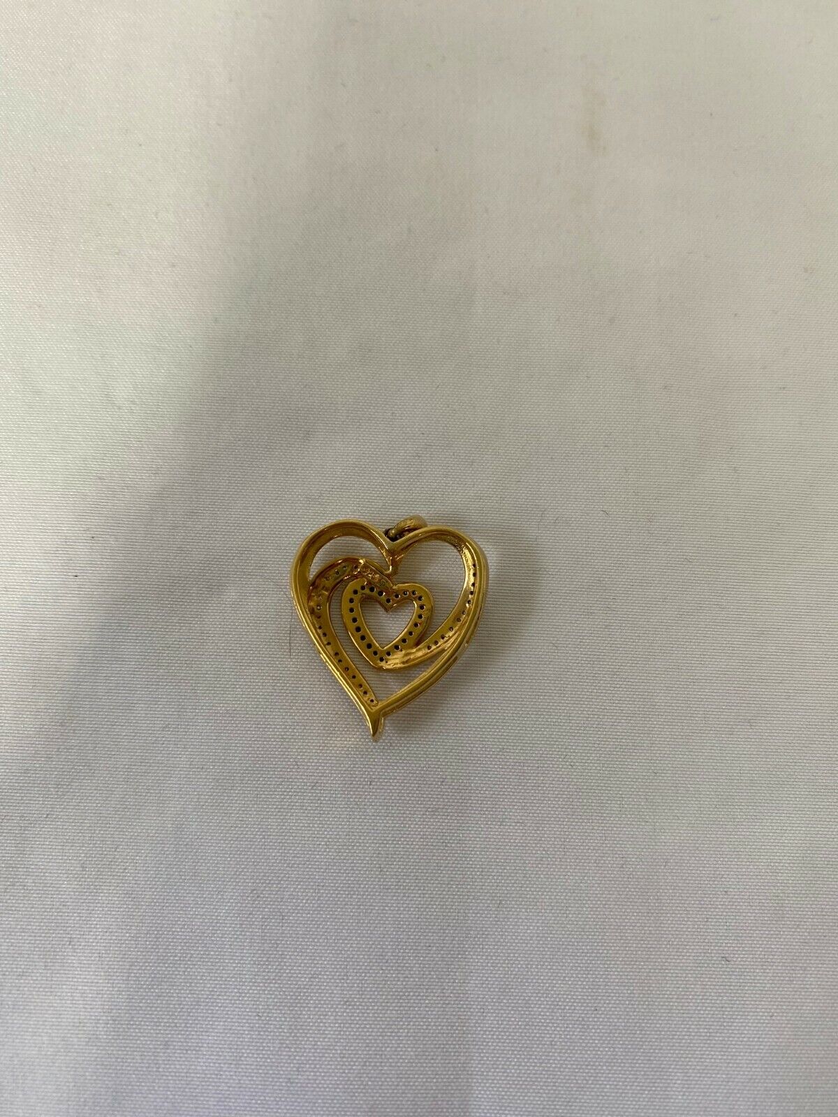 Gold Over Sterling Silver Heart Shaped CZ Pendant