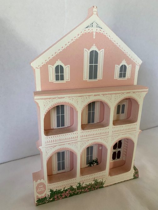 Sheila's Collectable Wooden Hand Painted Shelf Sitters “The Pink House” 1992