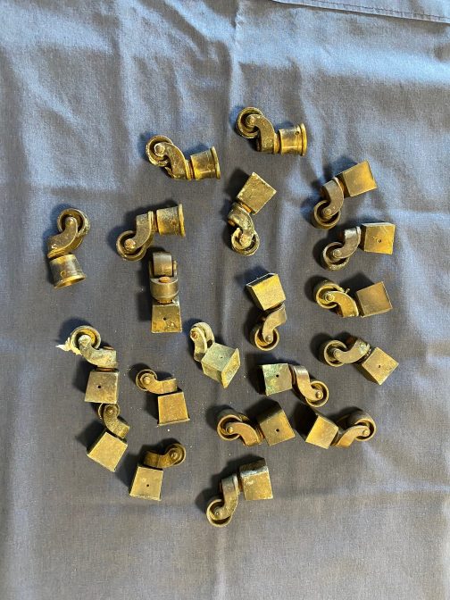 Group Of 20 Antique or Vintage Brass Furniture Casters