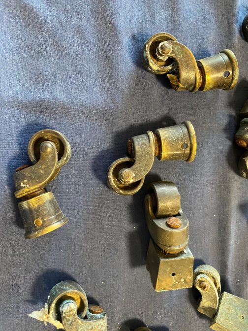 Group Of 20 Antique or Vintage Brass Furniture Casters