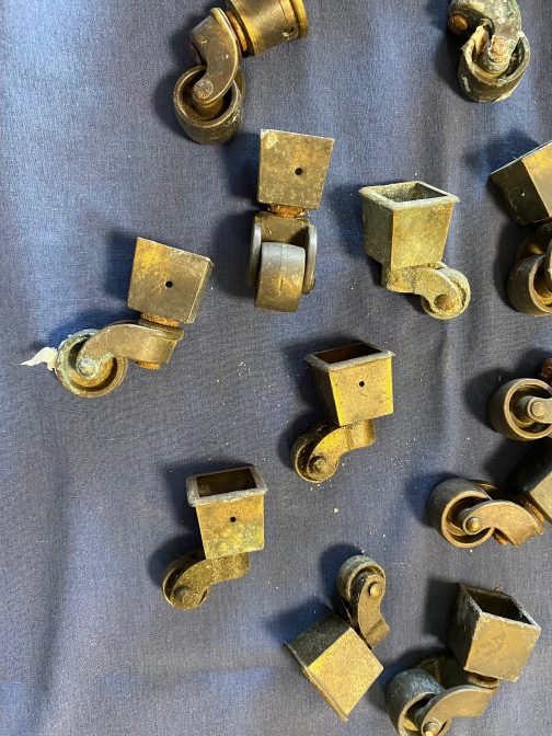 Group Of 20 Antique or Vintage Brass Furniture Casters