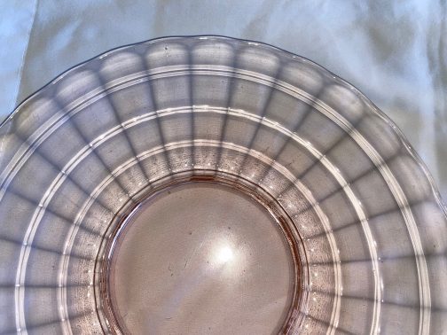 Pink Block Optic Depression Glass 13" Serving Plate
