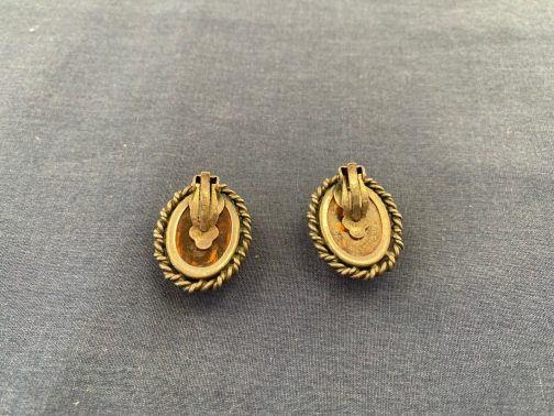Larger Scale Sterling Silver & Amber Clip Earrings