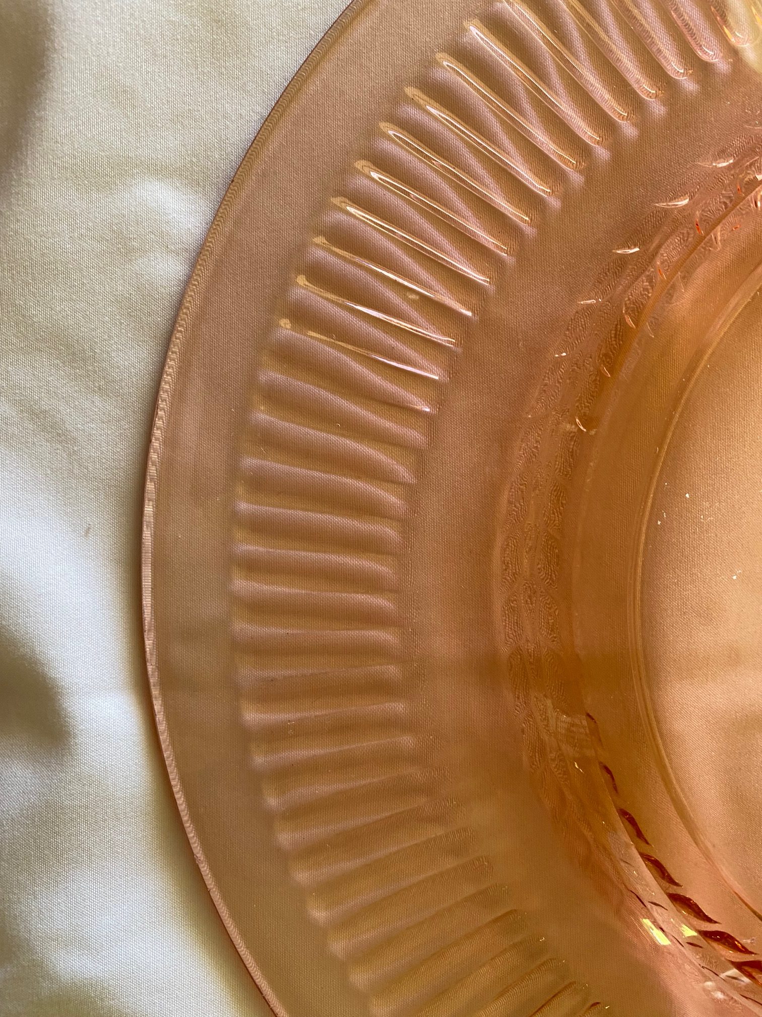 Vintage Pink Depression Glass 13″ Plate