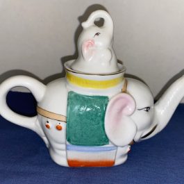 Super Cute Vintage Porcelain Single Serving Elephant Tea Pot