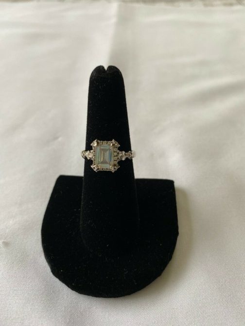Sterling Ring w/CZ Stones, Size 7.5