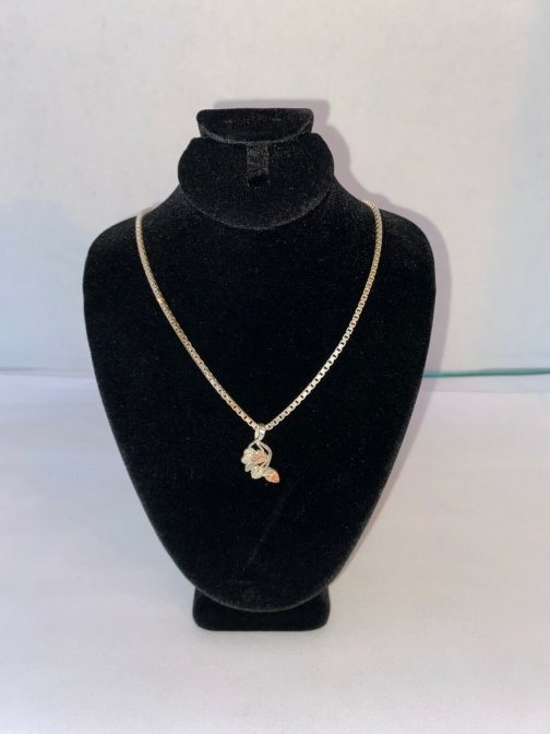 Sterling Silver Necklace w/Flower Pendant, 24”