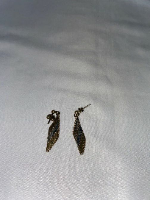Sterling Silver Tri-Colored Dangling Earrings