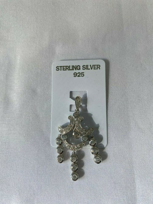 Sterling Silver & CZ Chandelier Style Pendant