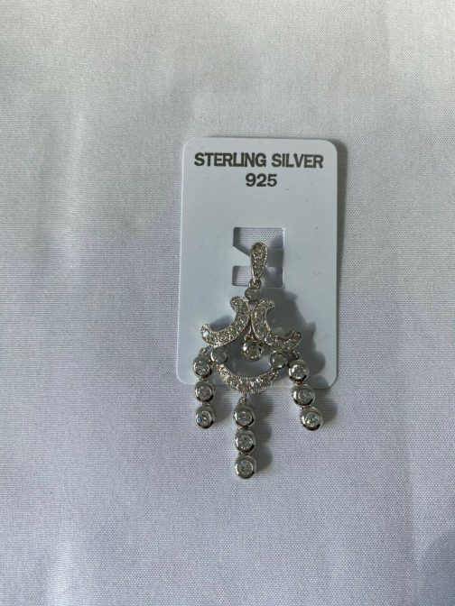 Sterling Silver & CZ Chandelier Style Pendant
