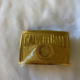 NOS Vintage Calvert Hall College, Baltimore MD Brass Belt Buckle