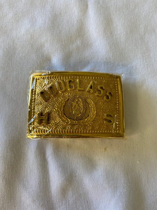 NOS Vintage Douglass High School Brass Belt Buckle