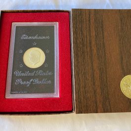 1974 S Eisenhower Original Brown Box Ike Dollar 40% Silver PROOF Coin