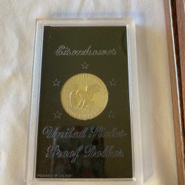 1974 S Eisenhower Original Brown Box Ike Dollar 40% Silver PROOF Coin