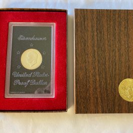 1974 S Eisenhower Original Brown Box Ike Dollar 40% Silver PROOF Coin