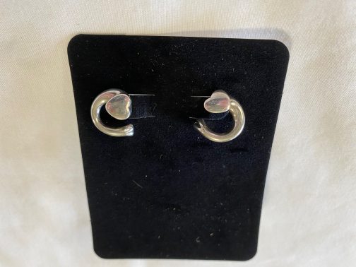 Sterling Silver Heart Wrap Pierced Earrings