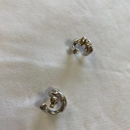 Denmark Stamped Sterling Silver Heart Wrap Pierced Earrings